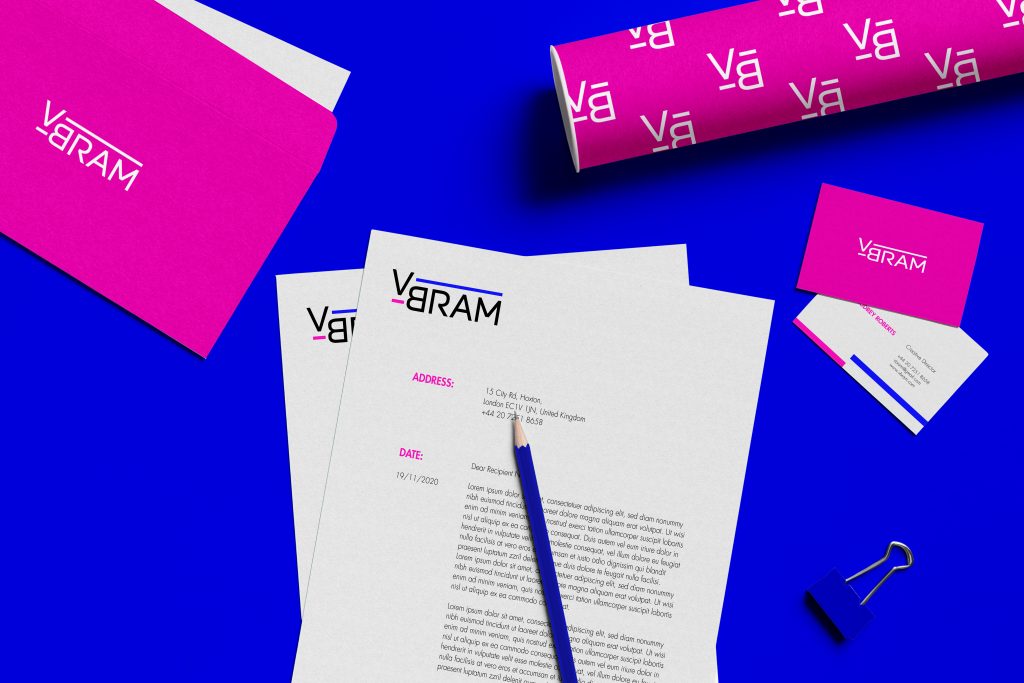 Stationery for the branding of the brand Vibram