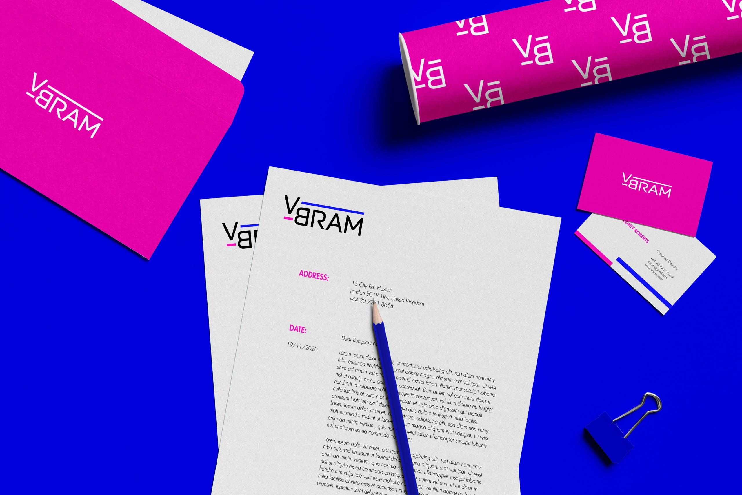 Stationery for the branding design of the company Vibram